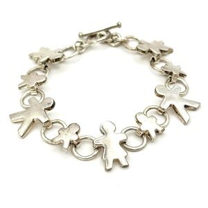 Silpada Retired B0762 Sterling Silver “ Family Link “ Toggle Bracelet